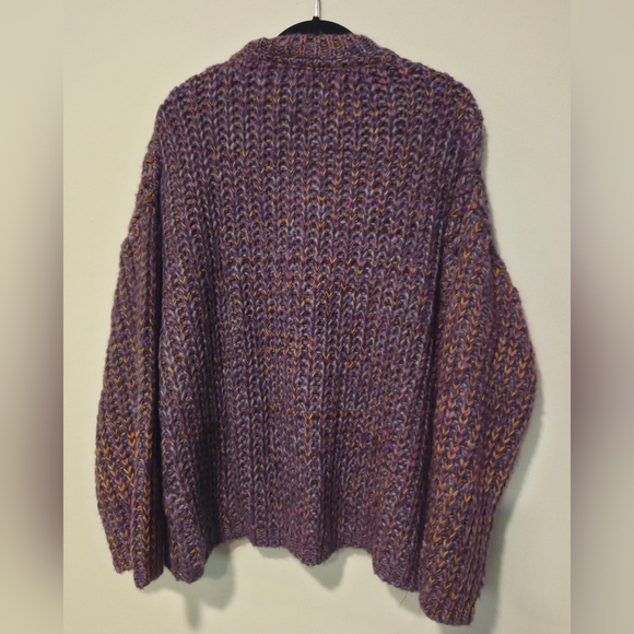 Topshop Purple Multicolor V-Neck Knit Sweater Size 4-6 - Picture 5 of 7